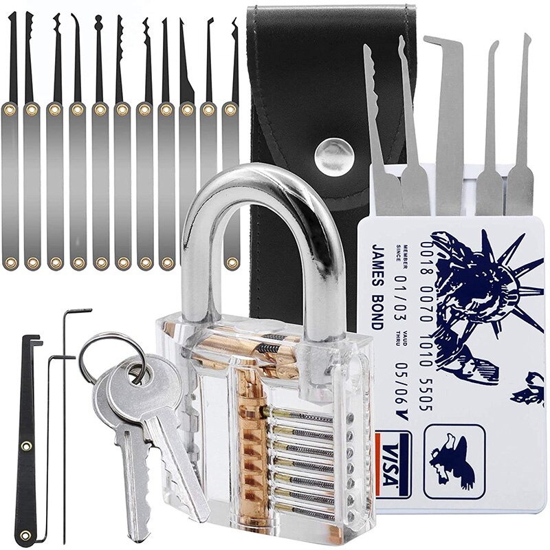 GEMBOK lockmall 21 in 1 Portable Lock Pick Practice Tool Kit padlock set KUNCI PAGAR RUMAH