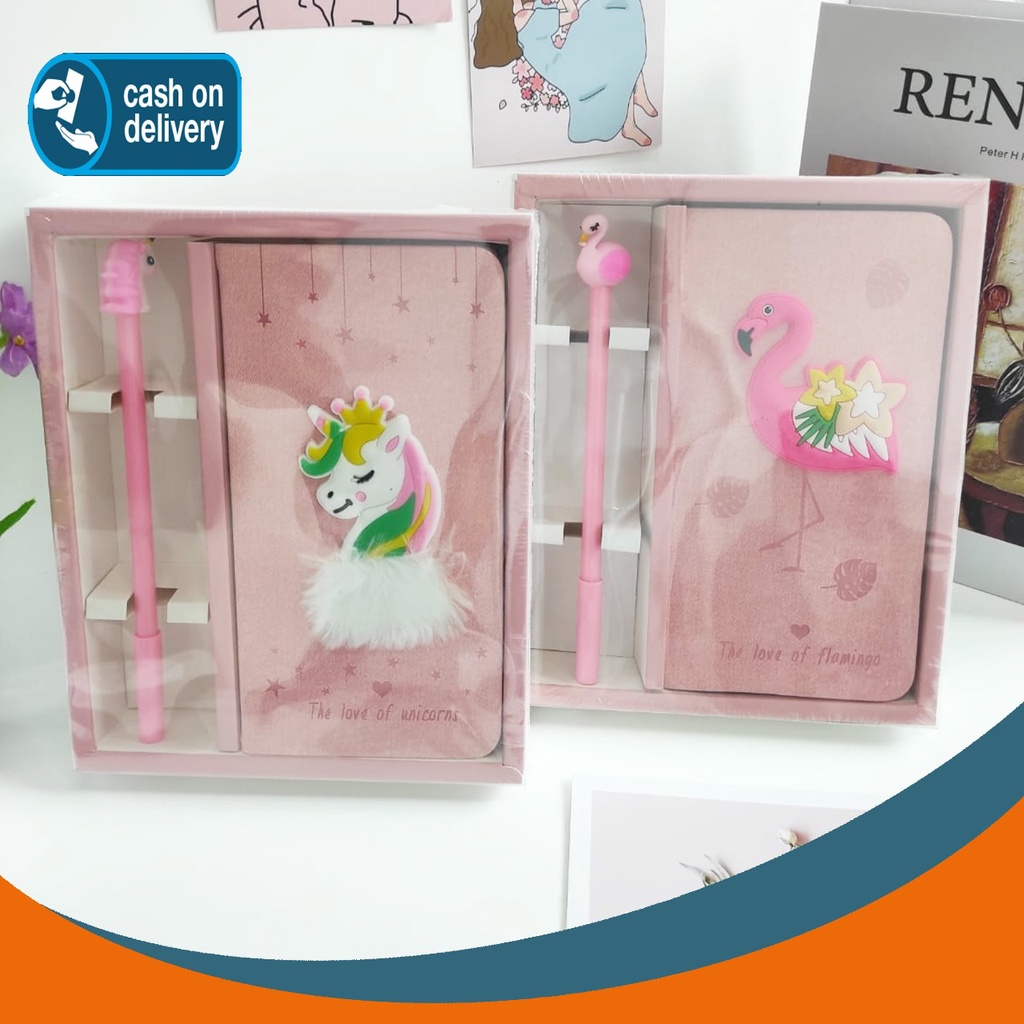 

SET PULPEN DAN BUKU UNICORN FLAMINGO NOTEBOOK BOLPEN