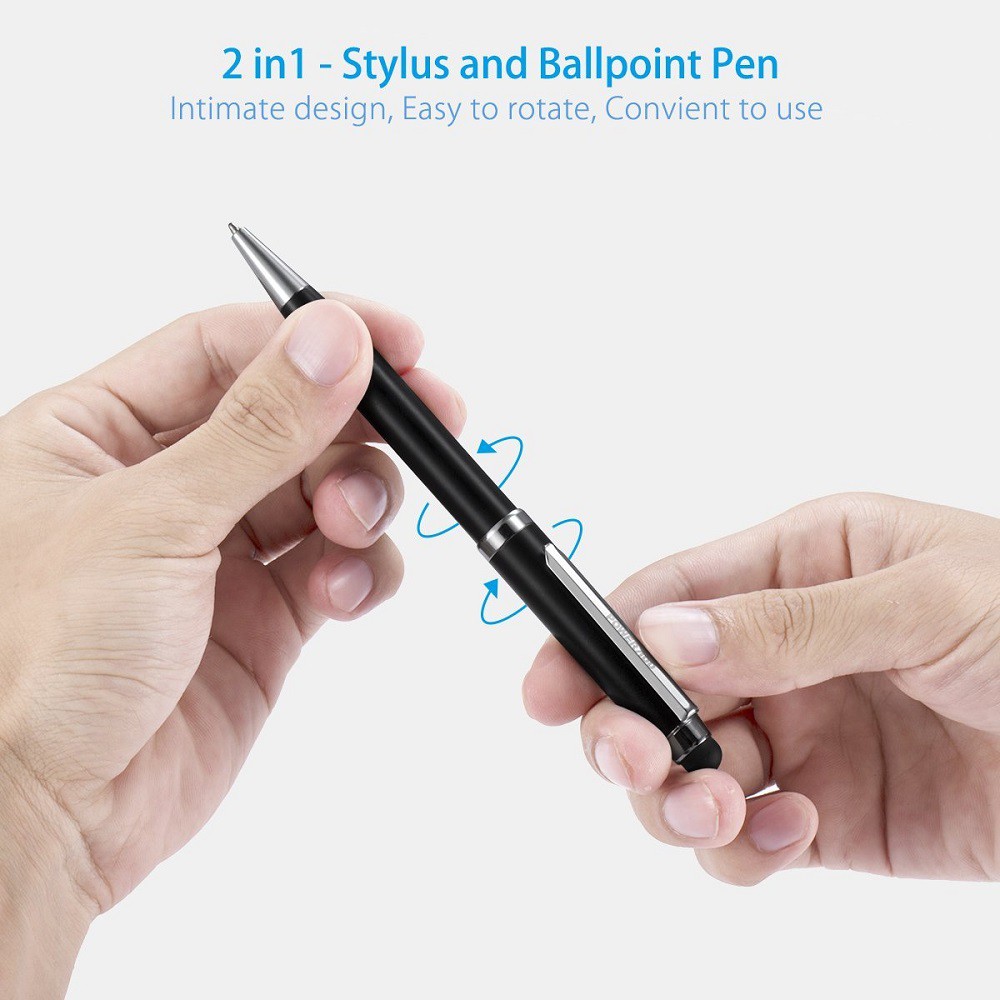 Stylus Pen Universal Combo + Pens Bold Poin Touch Untuk Hp, Tab dll  / Pulpen Stylus - Black