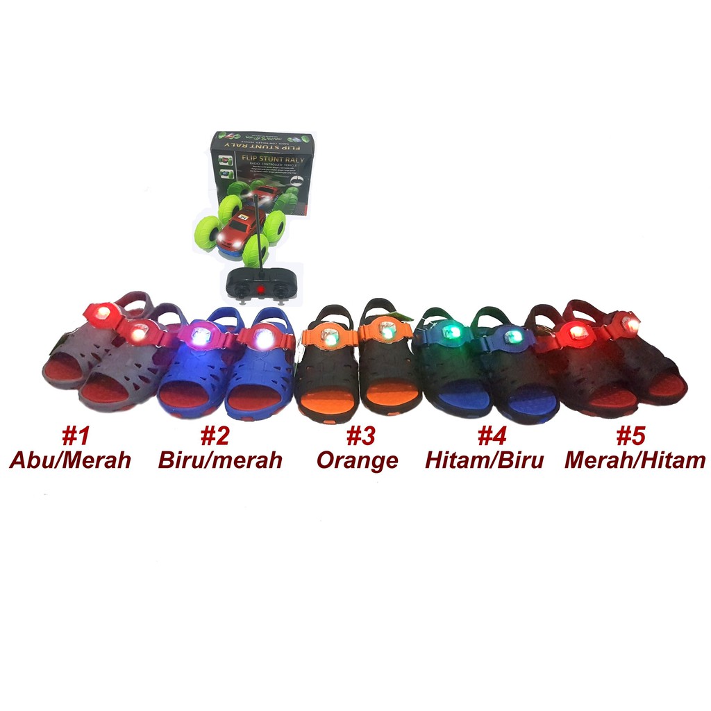 GRATIS MOBIL RC Mickelson Kids Sandal LED BERHADIA MOBIL RC FLIP STUNT RALY BIGFOOT OFFROAD Thomas Sandal Anak Lampu