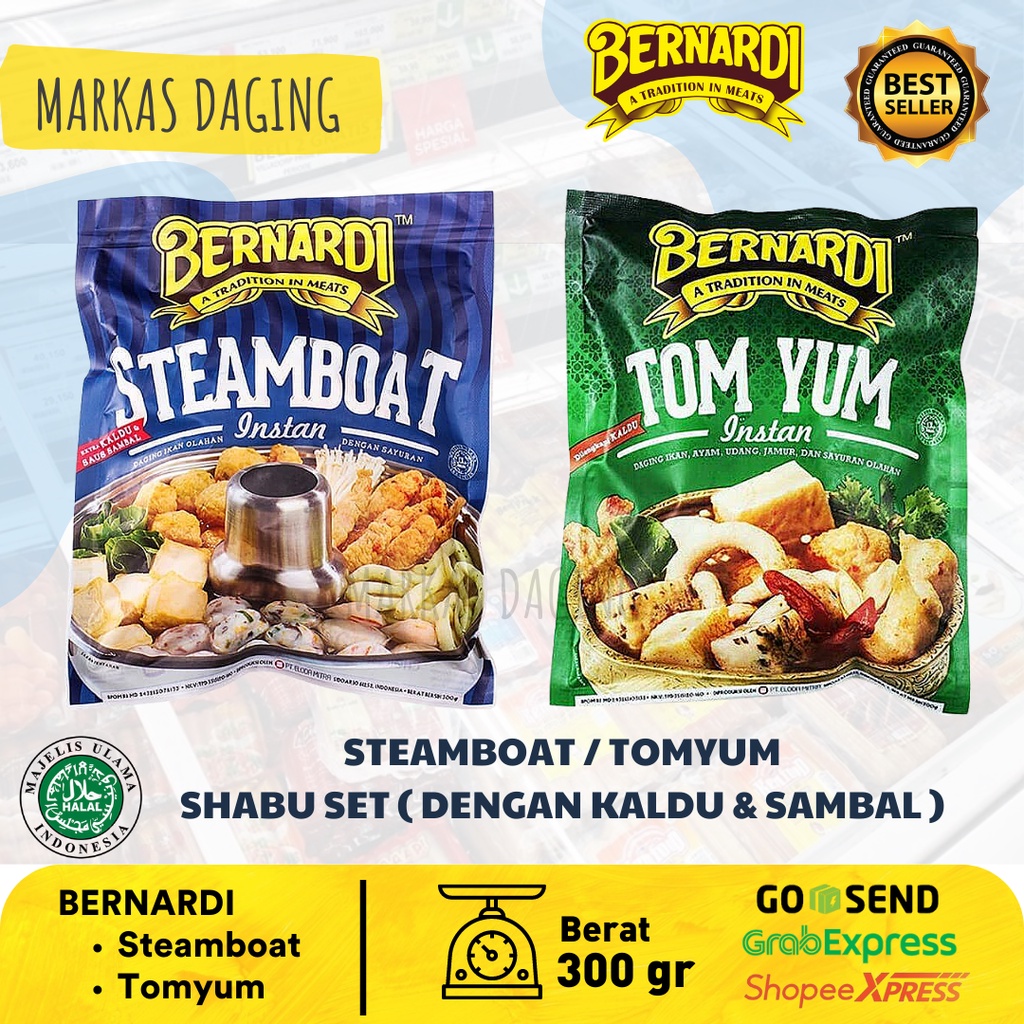 Bernardi Steamboat / Tomyum  Shabu Set ( Dengan Kaldu &amp; Sambal ) (300 Gr)