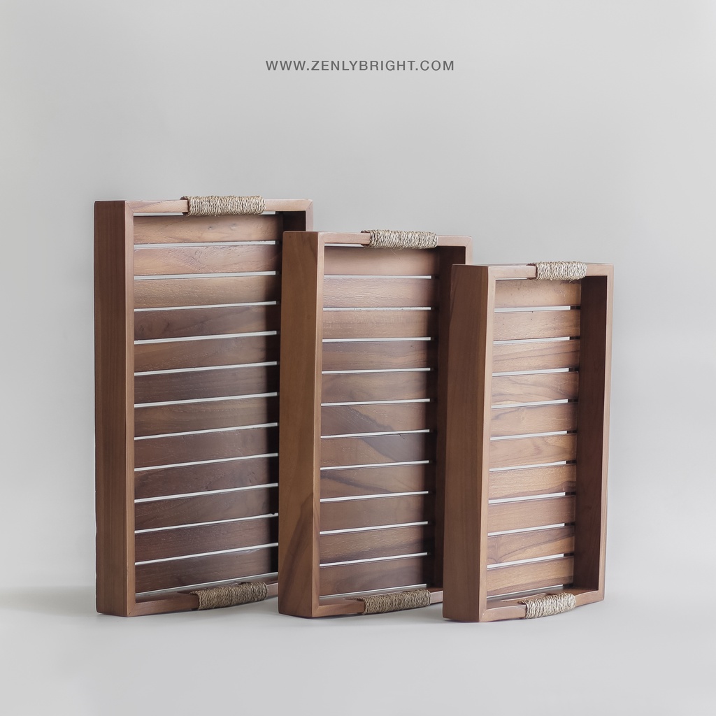 Nampan Kayu Persegi Panjang Lengkung Atas | Nampan Kopi | wooden tray