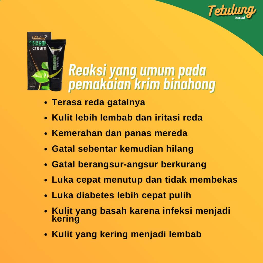 Binahong Cream Tetulung 20gr - Obat Salep Gatal Kulit, Kurap, Kutu Air, Herpes, Psoriasis, Cacar