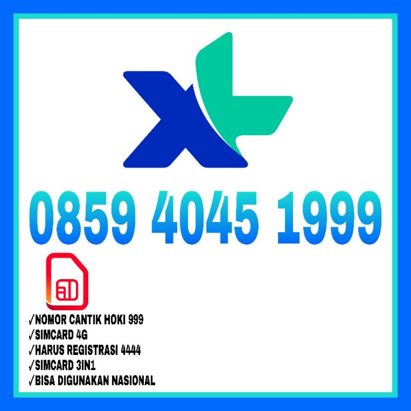 NOMOR CANTIK XL 4G Seri Tahun 1999