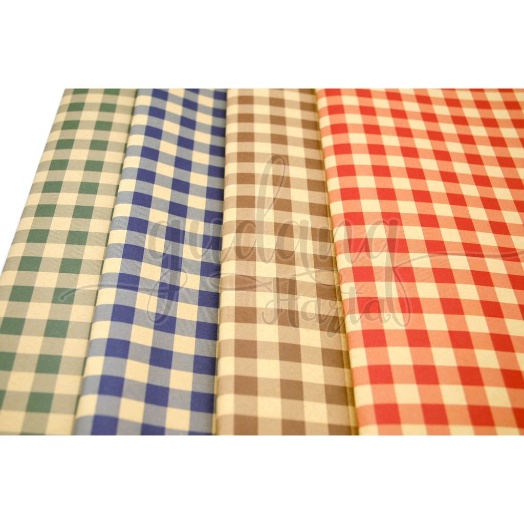 Kertas kado Vintage Check Pattern Gift Wrapping Paper Kotak Kotak GH 510001