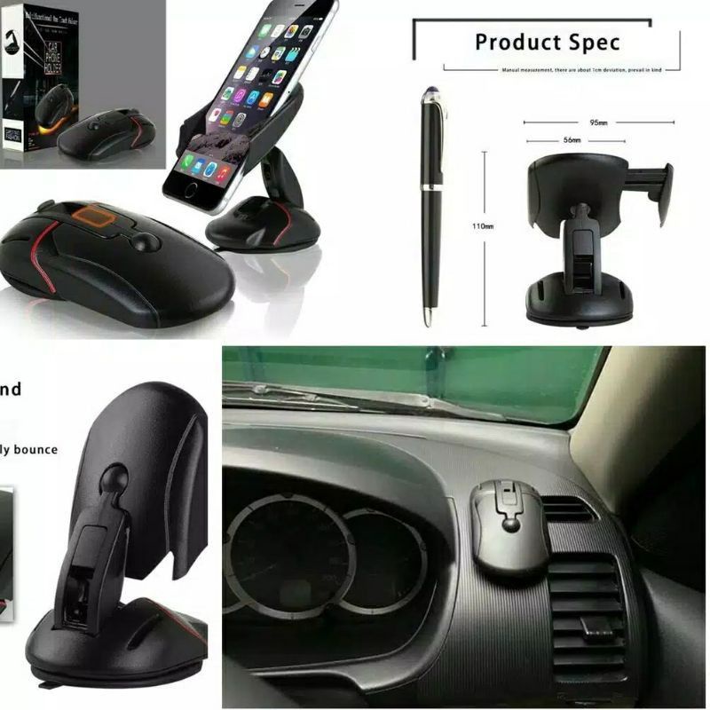 JS00 Holder mobil Tempel Mouse / Holder Hp / Holder Dashboard mobil Tranformer