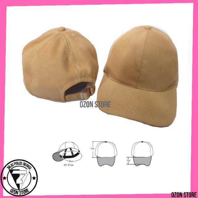 Topi Baseball Distro Caps Polos Pengait Besi Bahan Rapel Premium - Cream