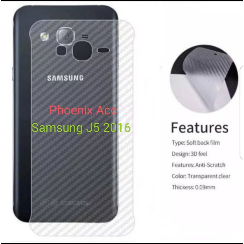 Samsung J5 2016 J7 2016 J2 Prime J5 Prime J7 Prime Skin Karbon Garskin Anti Gores Belakang Stiker Ha