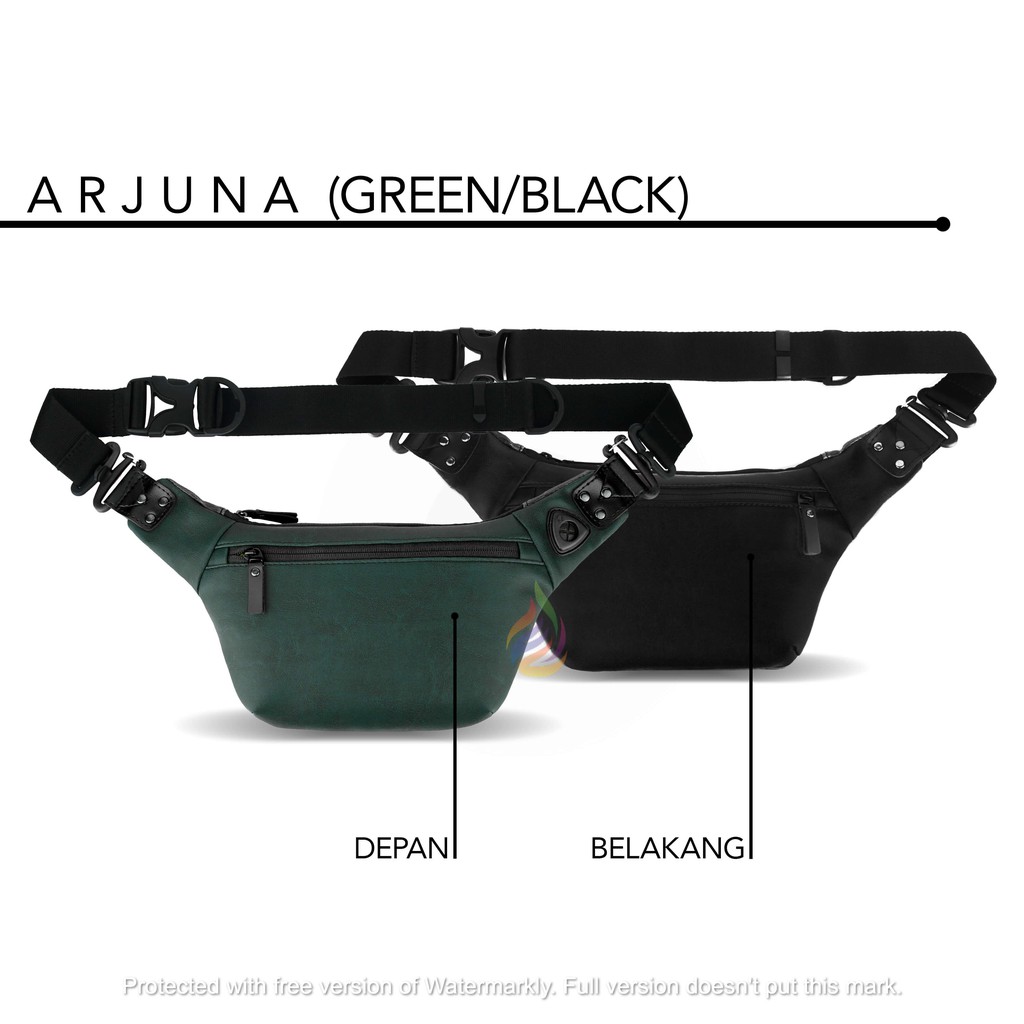 WAISTBAG DISTRO ARJUNA UNISEX FULL KULIT PU LEATHER BERKUALITAS