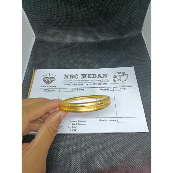 Gelang lapis mas model keroncong bambu,ukuran free size (bisa dibesarkecilkan,bisa disepuh ulang