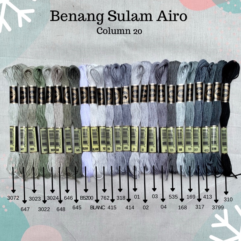 AIRO - Benang Sulam Airo (mirip DMC) Kolom 20