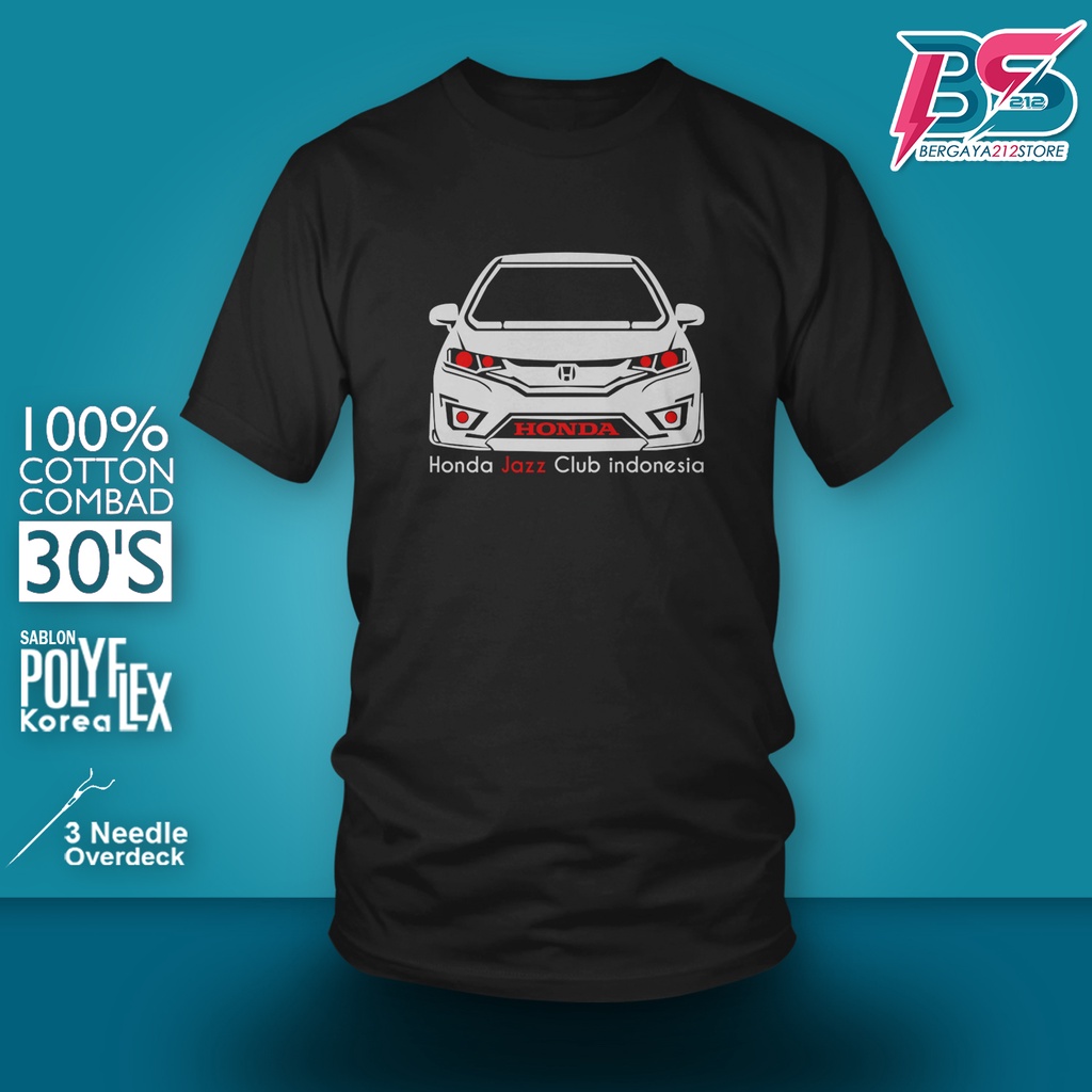 Baju Kaos Distro Honda Jazz Club Indonesia Cotton Combed / Kaos Unisex T SHIRT Otomotif Mobil