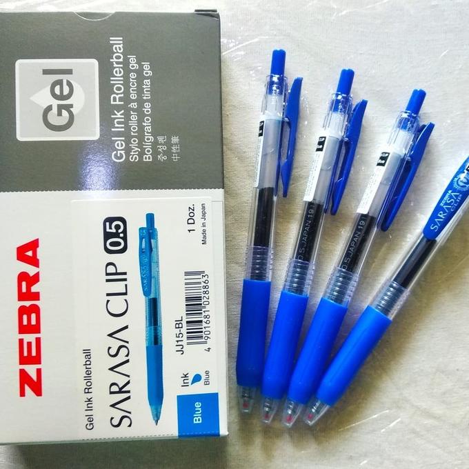 

Pulpen pen sarasa zebra clip gell 0.5 0.7 1.0 ( hitam & biru) - Biru, - Hitam