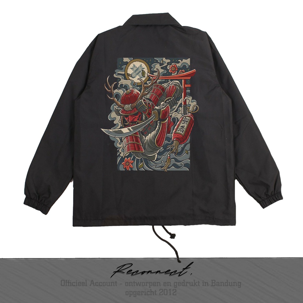 Reconnect Coach Jacket Japan Samurai Skull Warior - Unisex