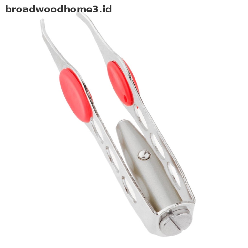 Pinset Alis / Bulu Mata Bahan Stainless Steel Dengan Lampu LED