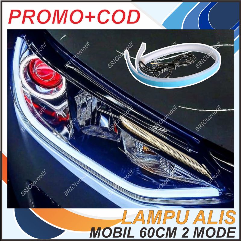 LAMPU ALIS MOBIL LED DRL DOUBLE RUNNING SEN BERJALAN 2 MODE 60 CM + WELCOME LIGHT MODEL SLIM TIPIS G