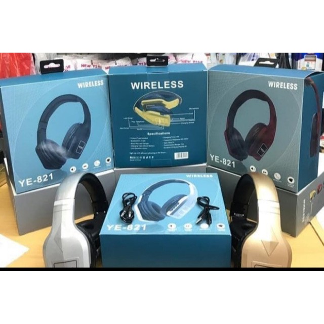 Handsfree Bluetooth Bando DJ Merek JBL Tipe YE-821 Headphone Wireless Stereo Super Bass