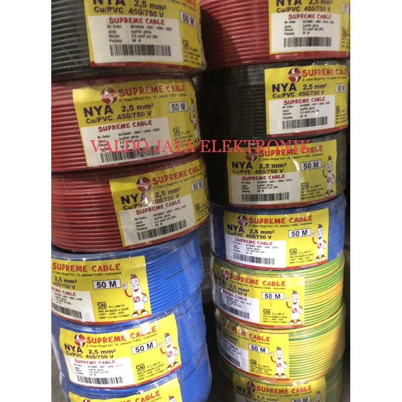 SUPREME Kabel Listrik Tunggal NYA 1x2,5 NYA 1 x 2.5 @50 meter