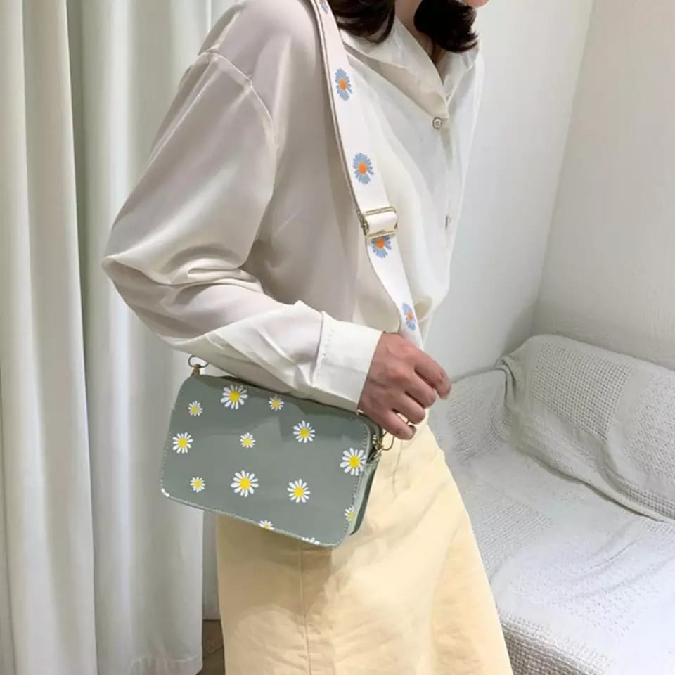 &quot;aurabagss&quot; - Tas Wanita Tas Selempang Mini Wanita &quot;KOREA DAISY&quot; Sling Bag Remaja Wanita Ala Jepang Murah Bisa COD