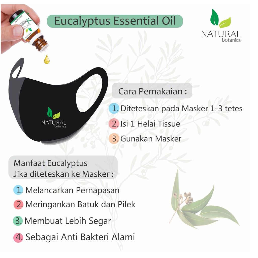 Natural Botanica Eucalyptus Essential Oil Pure Minyak Esensial Ekaliptus Aroma Terapi Diffuser Humidifier