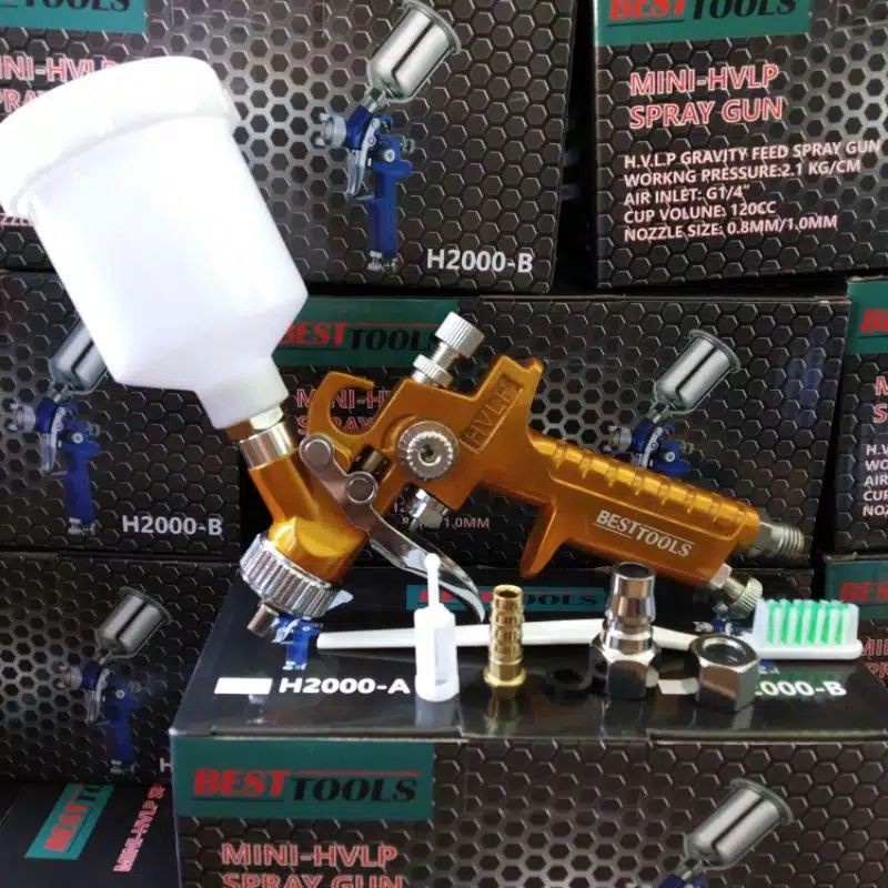 Spray Gun Mini- HVLP H2000-A, spray gun HVLP Nozzle 1mm