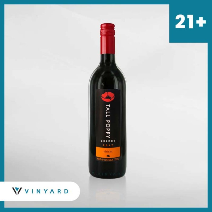 Tall Poppy Shiraz 750 Ml ( Original &amp; Resmi By Vinyard )