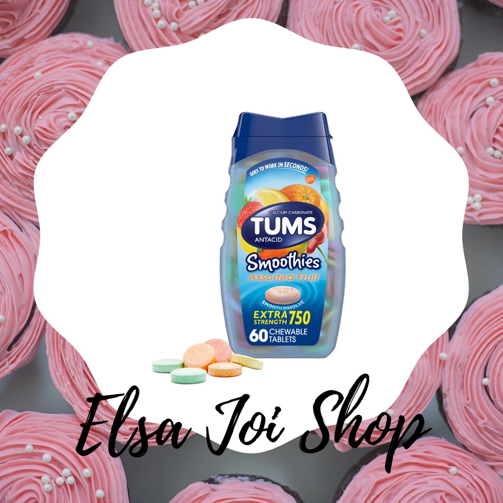 Tums Smoothies Extra Strength 750 - Heartburn Relief Antacid