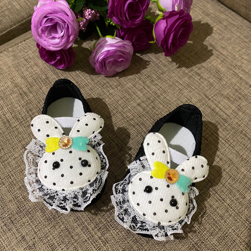 [TAMAN SEPATUKU] SEPATU TRENDY MURAH PREWALKER ANAK PEREMPUAN BONEKA KELINCI 0-12 BULAN FPX12