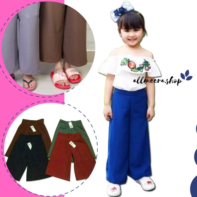 [GROSIR 6] PAKET USAHA - CELANA ANAK POM POM / Kulot Anak Perempuan Polos &amp; Salur Panjang