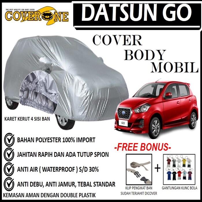 Selimut Sarung Body Cover Mobil Datsun Go Panca / Mantel Penutup Mobil Datsun Go / Cover Mobil Outdoor Indoor / Selimut Mobil / Sarung Mobil / Cover Mobil Waterproof Anti Air Free Pengikat Ban