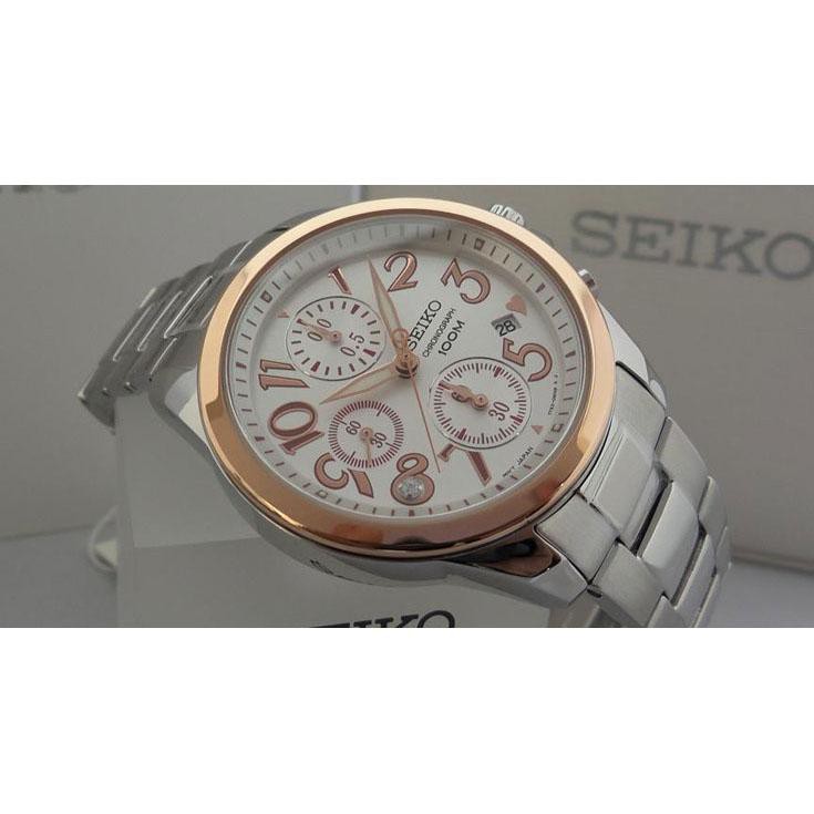 Seiko Ladies SNDX18P1 Chronograph Rose Gold Tone | Jam Wanita SNDX18