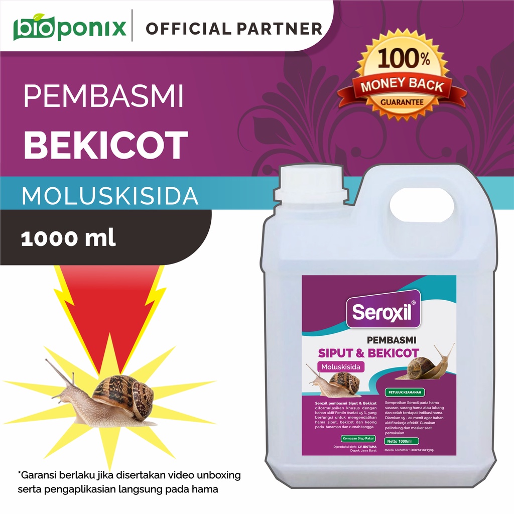 (Isi Ulang) Racun Pembasmi Bekicot, Siput, Keong 1 Liter (Seroxil)