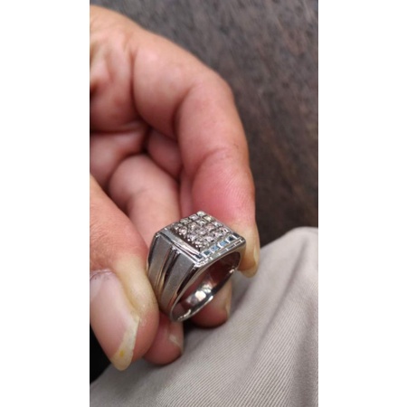 Cincin Pria Natural Diamond Berlian Asli Size 20