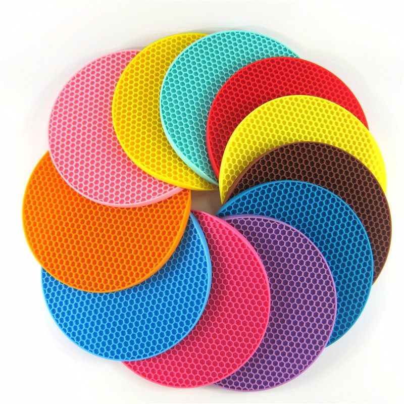 JG - Tatakan Alas Panci Silicone 18Cm / Alas Mangkok Piring Gelas Bulat Anti Slip / Trivet Mat Silikon Tahan Panas Serbaguna