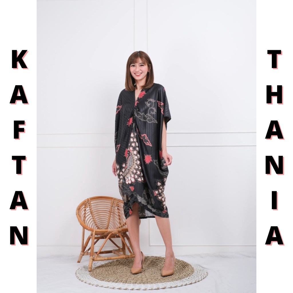 BISA COD  KAFTAN THANIA BATIK MODERN DRESS PESTA KONDANGAN TERLARIS KEKINIAN BAHAN SATIN PREMIUM TUN