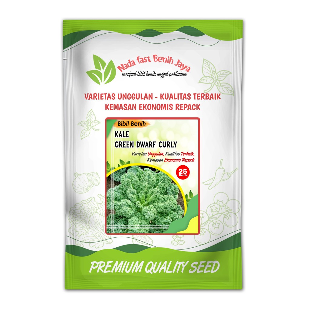 Bibit sayuran 25 biji benih Kale ‘Green Dwarf Curly / benih kale