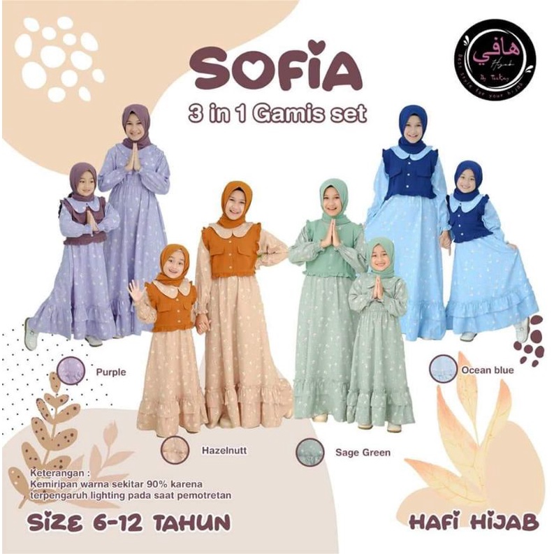 Sofia 3 in 1 Gamis set by Hafi Hijab