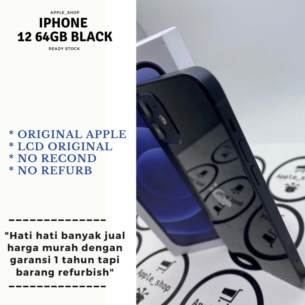 Iphone 12 64gb Black Lcd Original Mulus Original Bukan Refurbish / Rekondisi