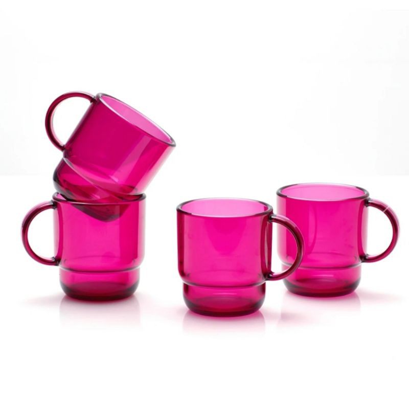 FreeongFuchsia clear mug (4pcs)