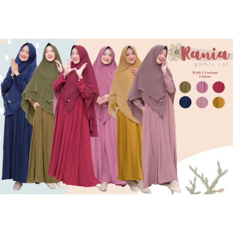 RANIA SET BY GERAI MIKA / GAMIS SET SYAR'I / GAMIS POLOS / KHIMAR CERUTY / GAMIS BUSUI