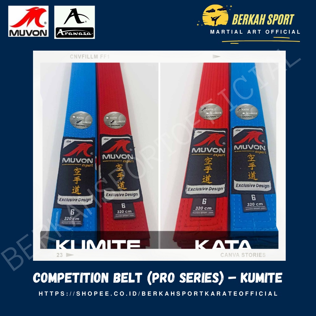 MUVON SABUK COMPETITION BELT (PRO KUMITE SERIES) - PROTECTOR 016