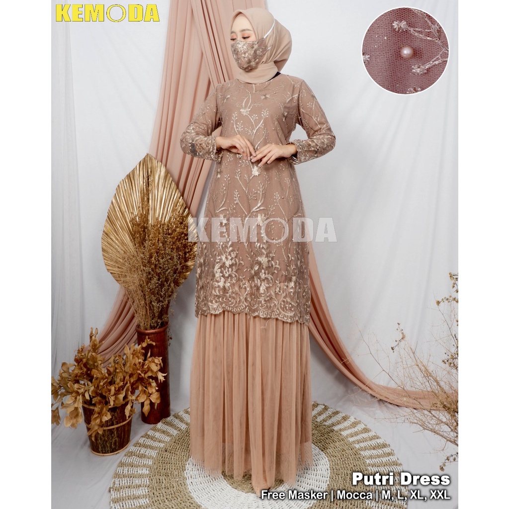 KEM&gt; GAMIS TUTU PUTRI - GAMIS TERLARIS TULLE BORDIR KOMBINASI TUTU - GAMIS MODERN - GAMIS PESTA