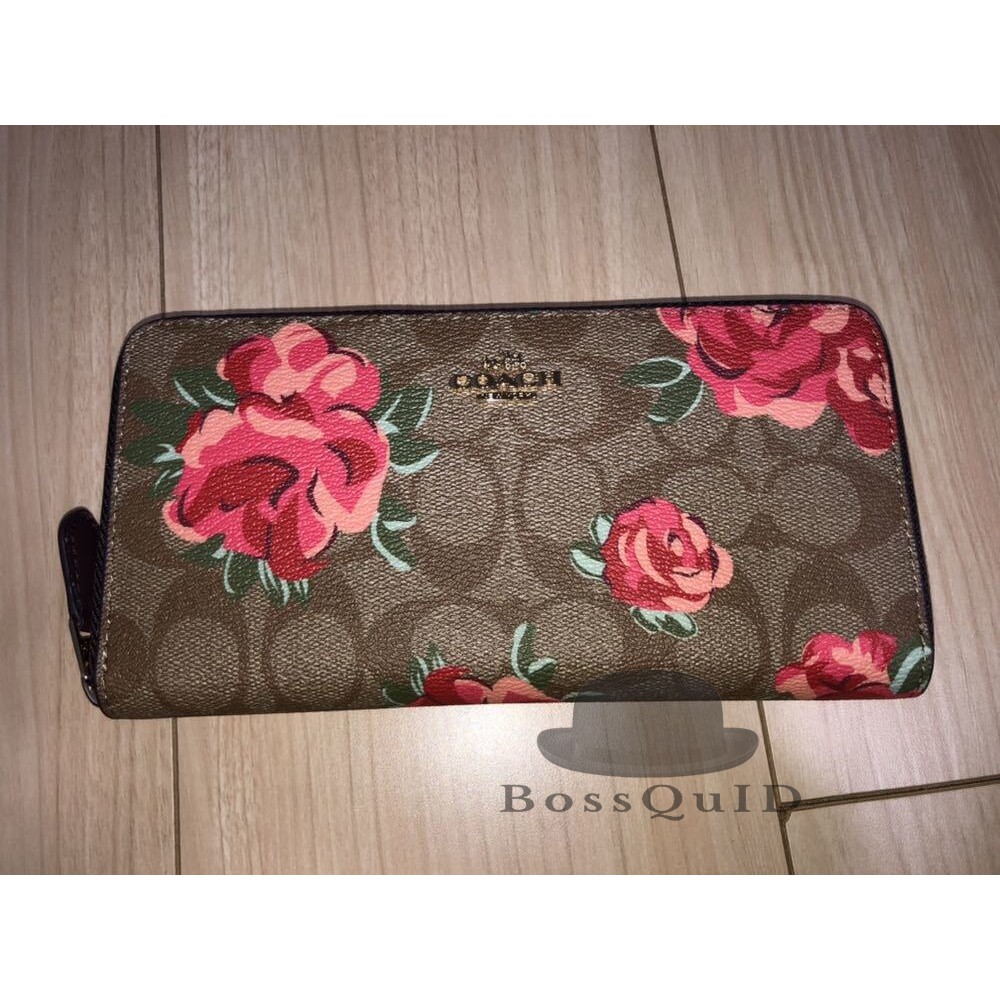 Coach Accordion Zip Wallet Signature Floral