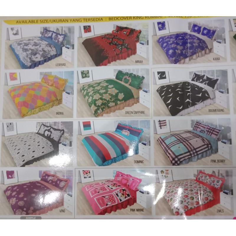 Sprei California King 180x200 cm 3D 3in1 Disperse Kualitas Premium