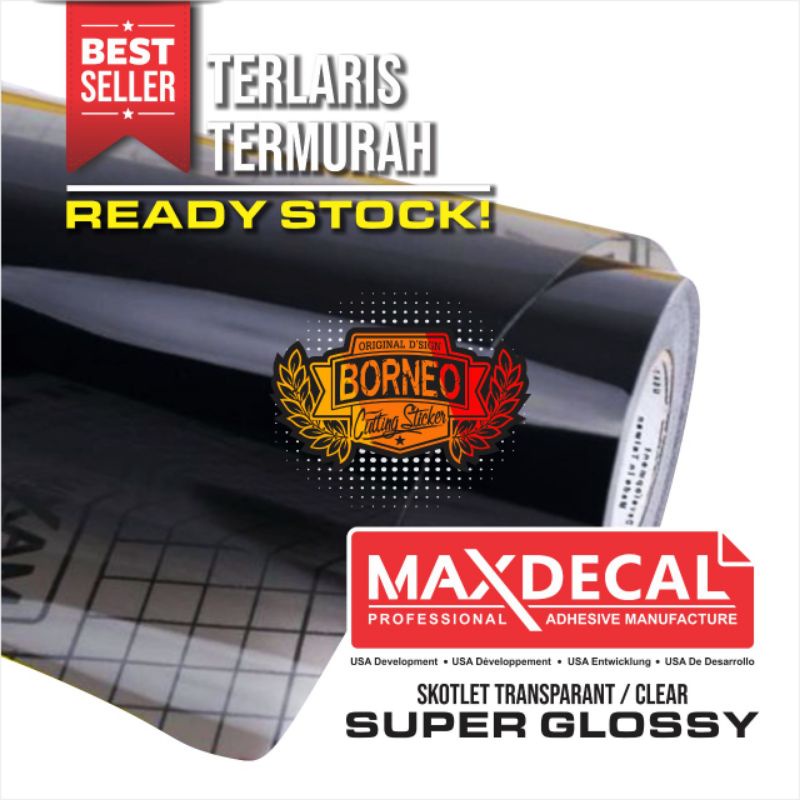 STICKER SKOTLET HITAM TRANSPARAN HITAM BENING SPER GLOSSY