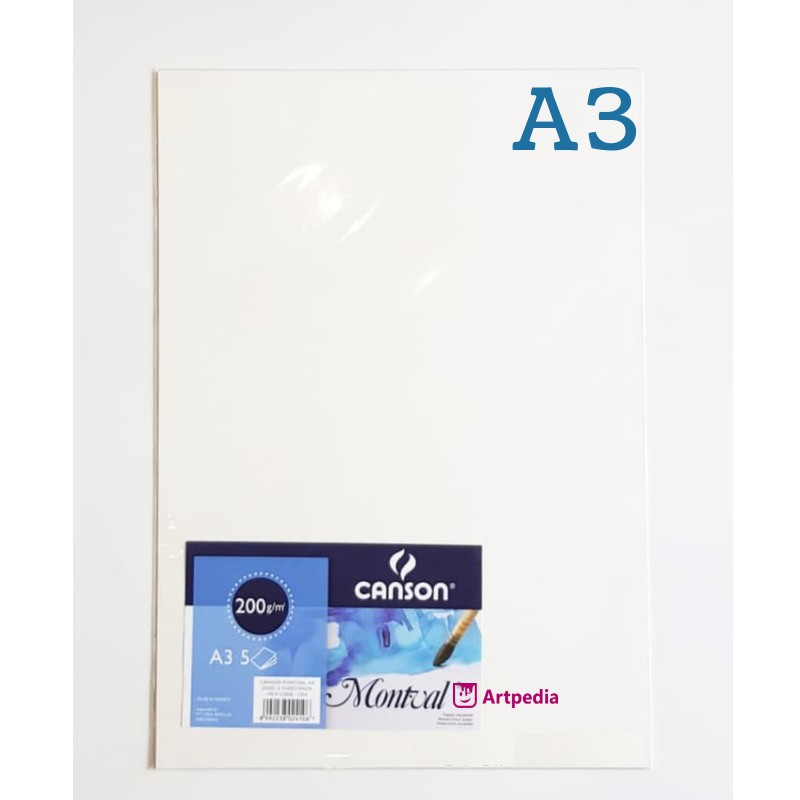 

Canson Montval A3 200gsm 5 Sheet - Watercolour paper Montval A3 - Kertas Cat Air Canson Berkualitas