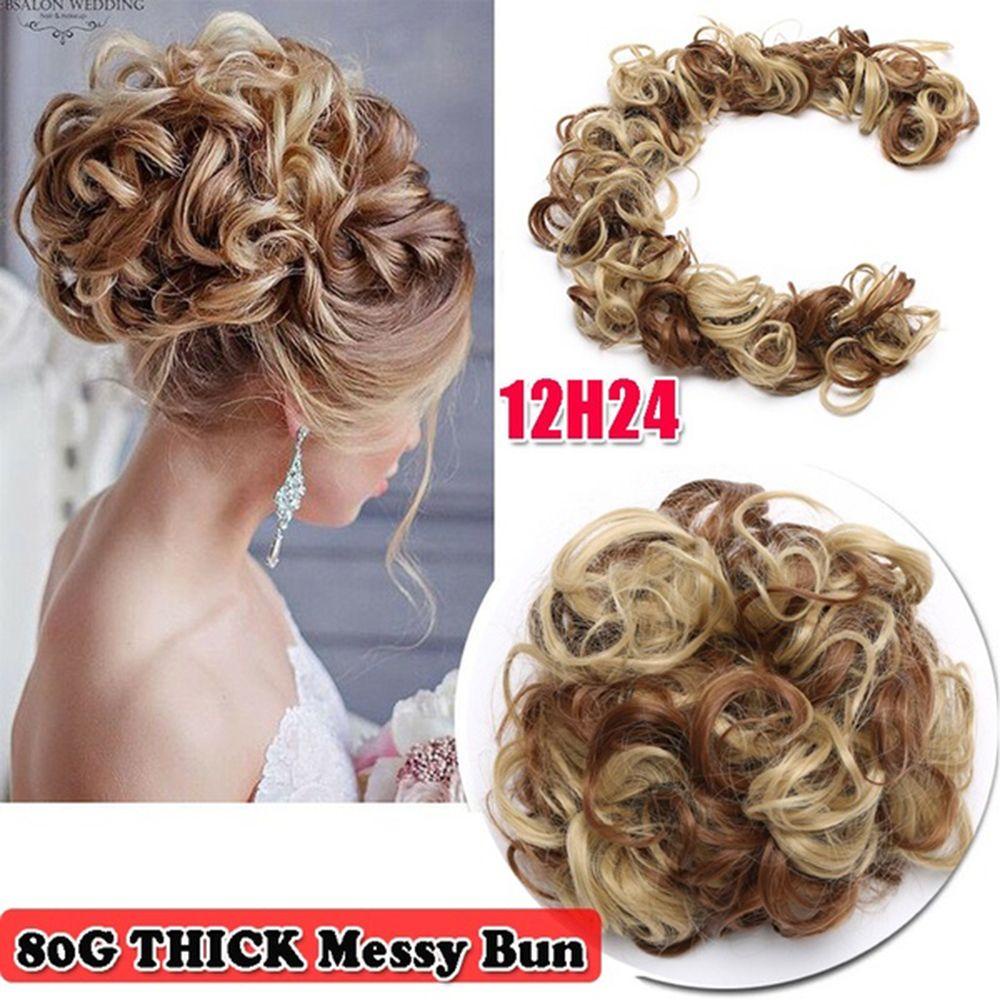 Lily 80G Hair Bun Curly Sintetis Kuncir Rambut Scrunchie Sanggul