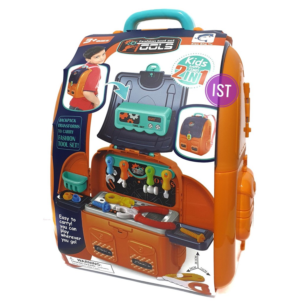 MWN MAINAN KIDS 2 IN 1 TOOL TOYS SET BACKPACK No 628-1