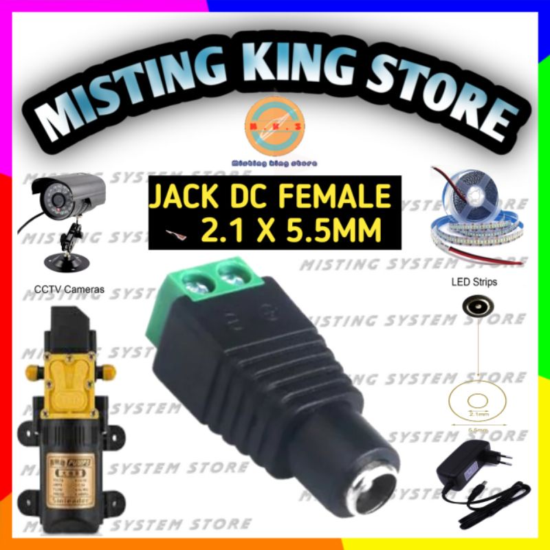 JACK DC FEMALE 12V 5.5X2.1MM KONEKTOR POWER ADAPTOR POWER SUPPLY CAMERA CCTV POMPA DC SINGLE PUMP DOUBLE PUMP 12V