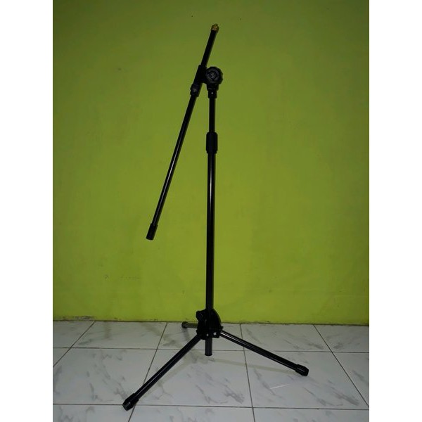 OBRAL Stand Mic PANJANG Maruni Free Holder bahan TEBAL HITAM TERMURAH BERDIRI stand microphone panjang